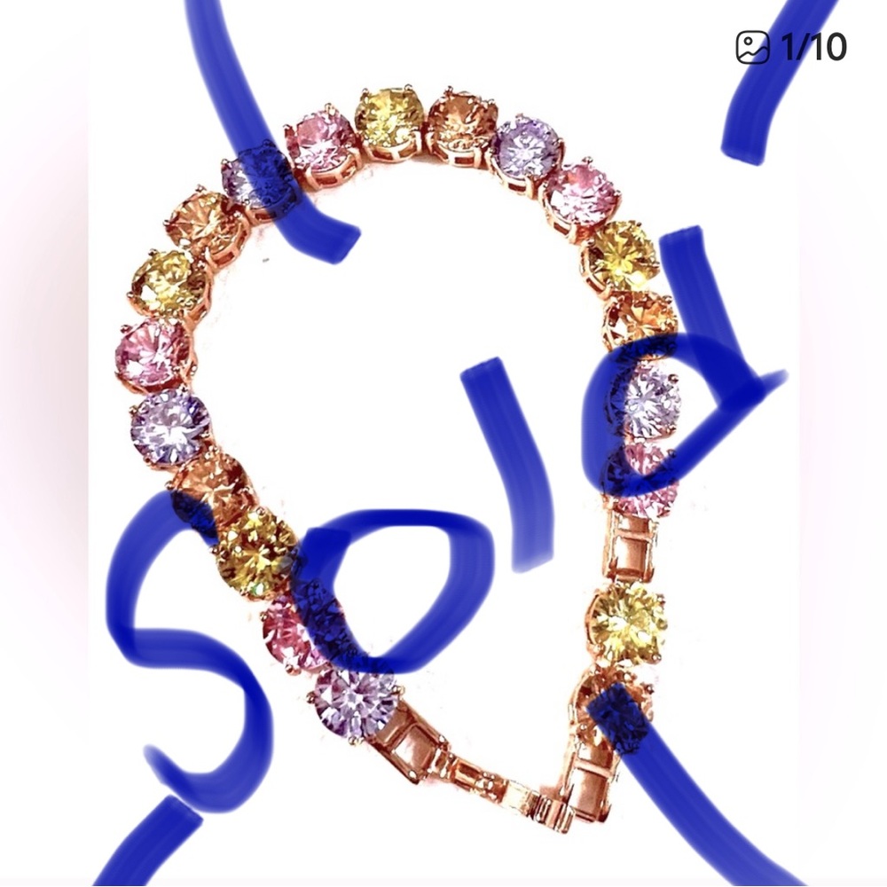 Womens Tennis Bracelets Rose Gold Fill Gemstones Christmas Stocking Gifts